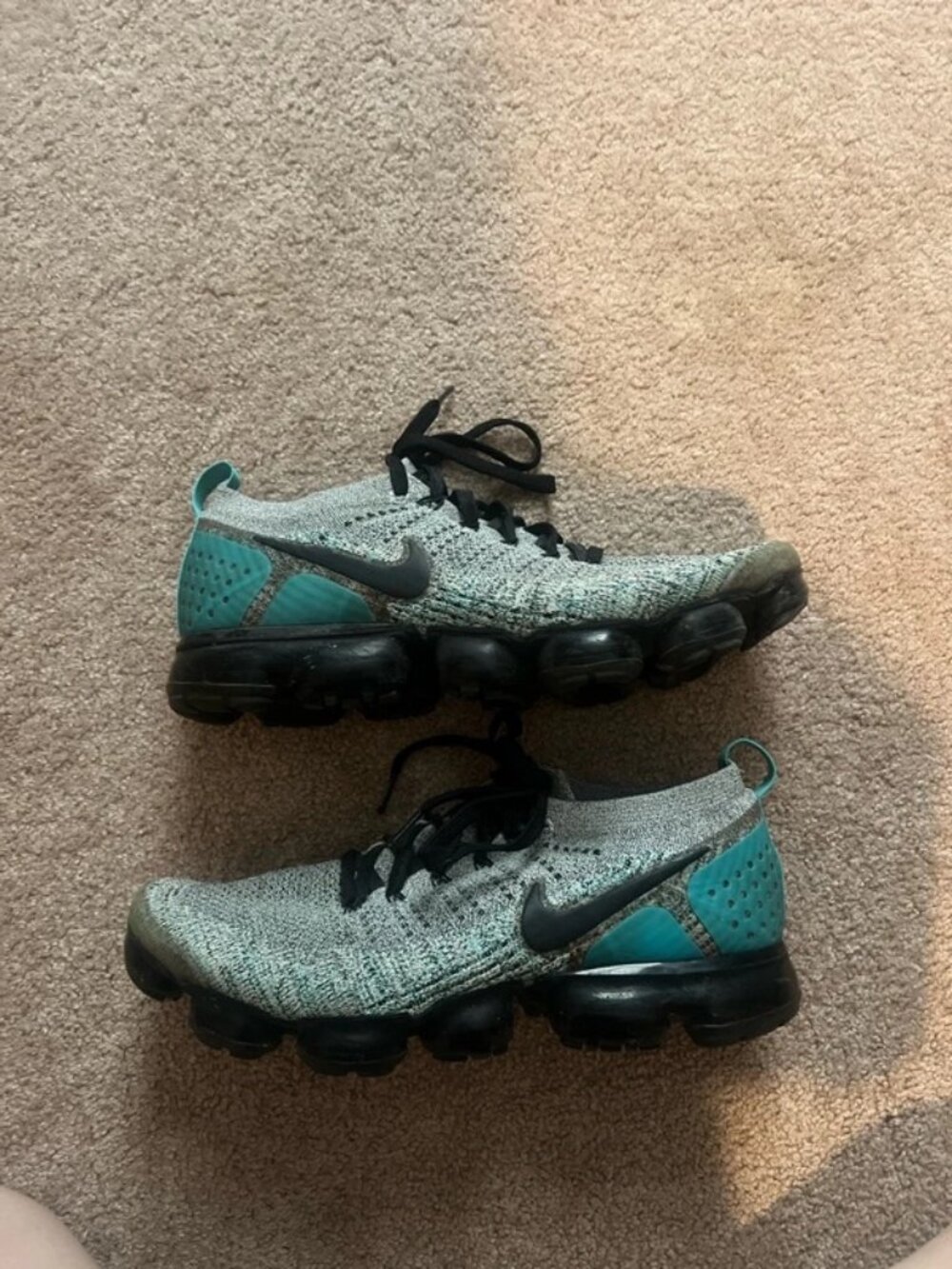 Size 12 Nike Air VaporMax Flyknit 2 Black Dusty Cactus Hyper Jade 2018